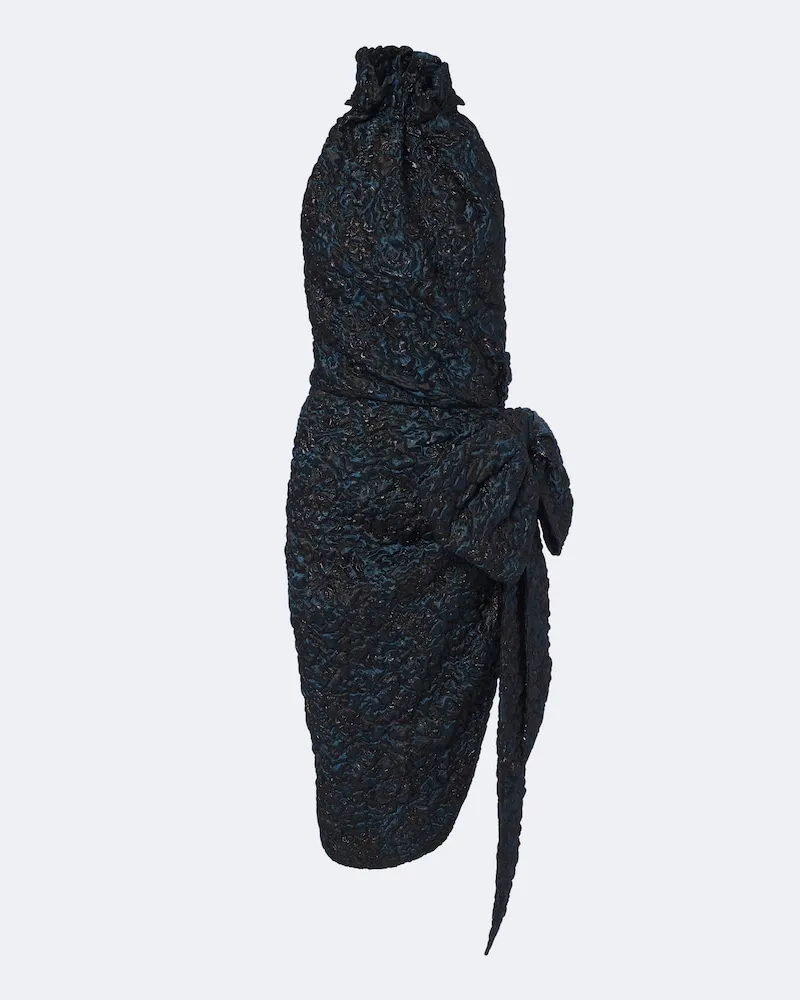 Balmain Midikleid aus Jacquard Blau