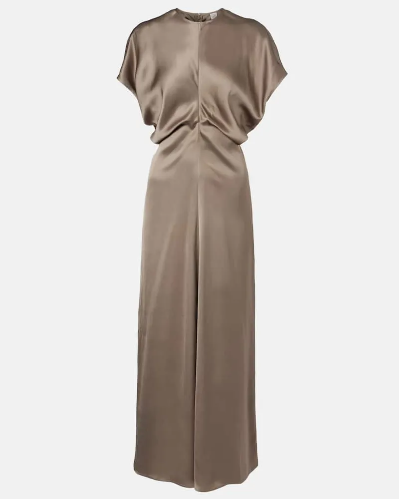 Totême Maxikleid aus Satin Grau