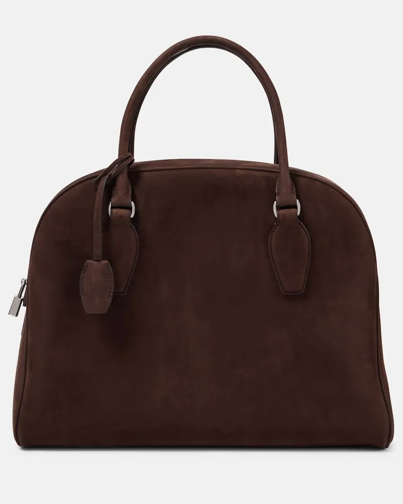 The Row Tote India 12.00 aus Veloursleder Braun