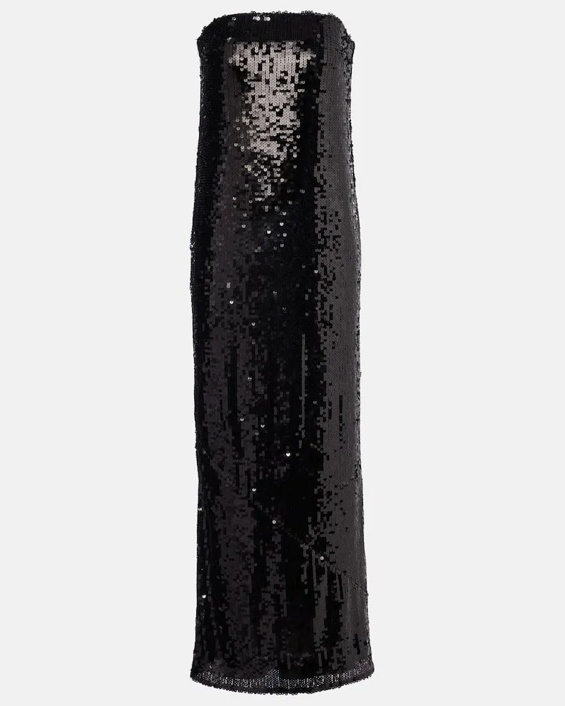 ROTATE Birger Christensen Maxikleid mit Pailletten Schwarz