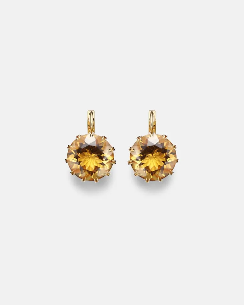 Ileana Makri Ohrringe Crown Medium aus 18kt Gelbgold mit Citrin Orange
