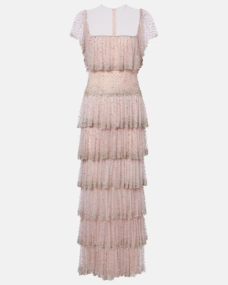 COSTARELLOS Robe mit Kristallen Pink