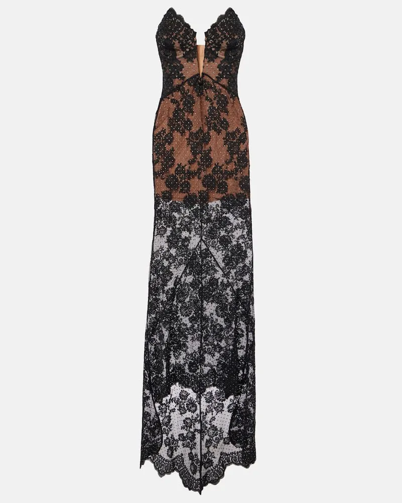 Self-Portrait Verzierte Robe aus Spitze Schwarz