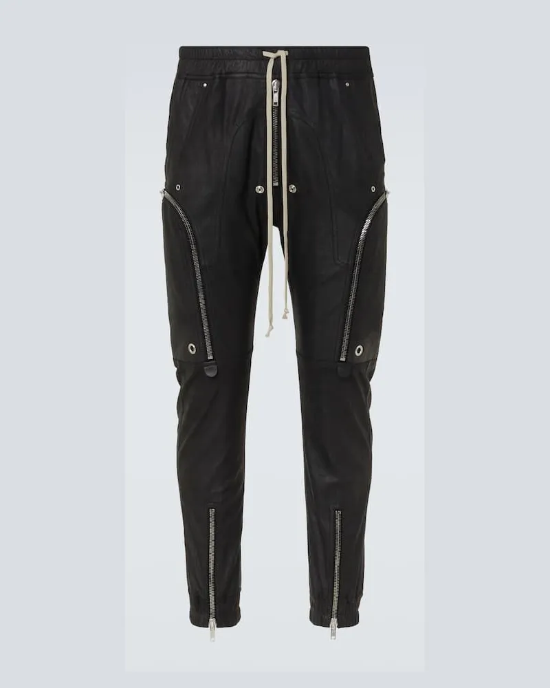 Rick Owens Cargohose Bauhaus aus Leder Schwarz