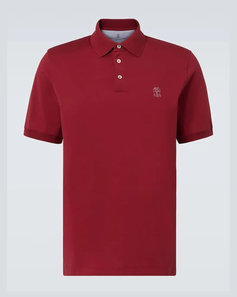 Brunello Cucinelli Polohemd aus Baumwolle Rot