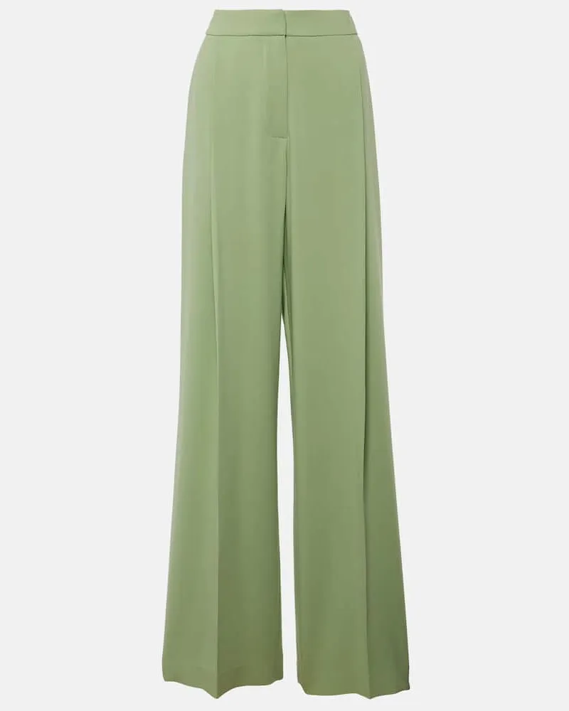 Oscar de la Renta Weite High-Rise Hose aus Georgette Grün