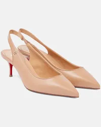 Christian Louboutin Slingback-Pumps Sporty Kate 55 aus Leder Beige