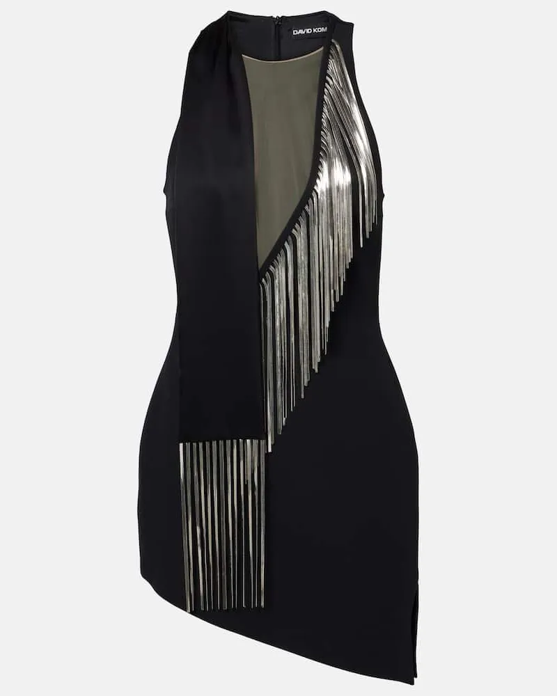 David Koma Verziertes Midikleid Schwarz
