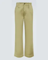 Burberry Gerade Hose aus Baumwolle Beige