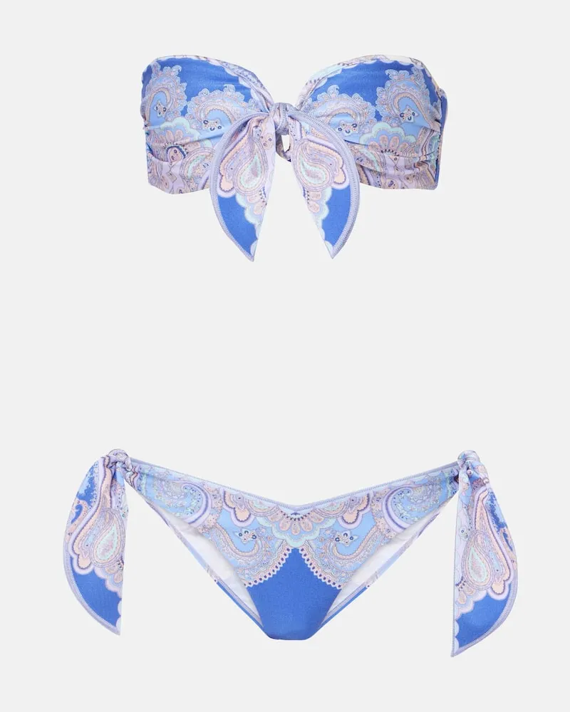Zimmermann Bikini Maxine Scarf Tie Blau
