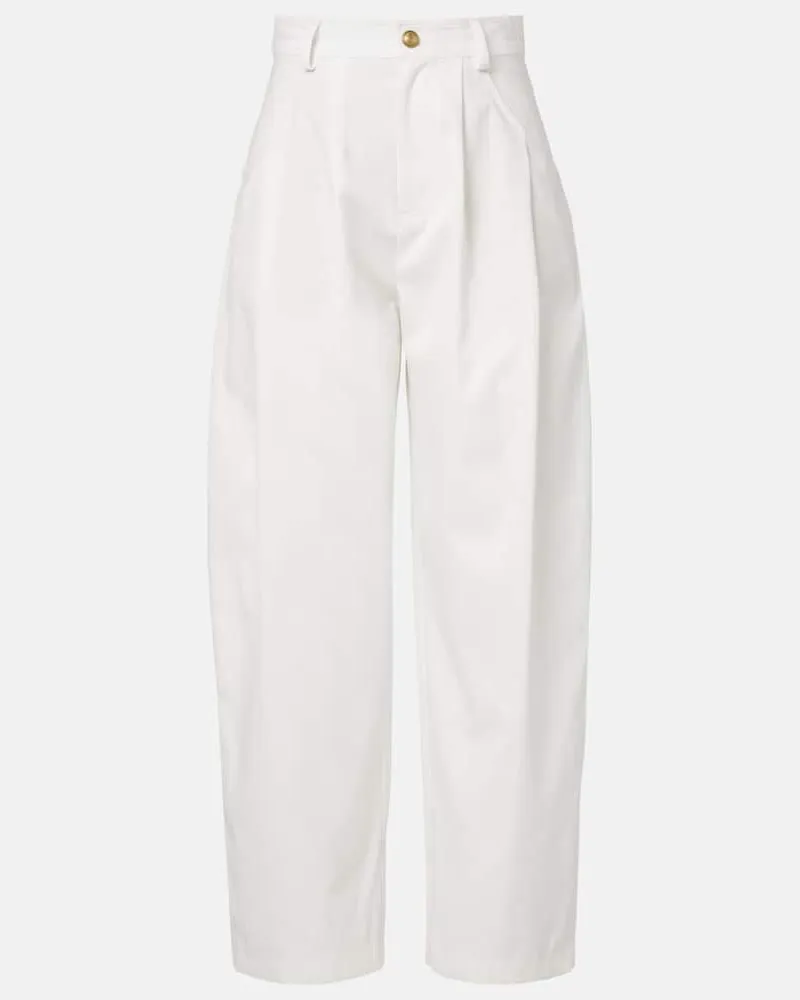 Brunello Cucinelli Weite Hose aus Baumwolle Weiß