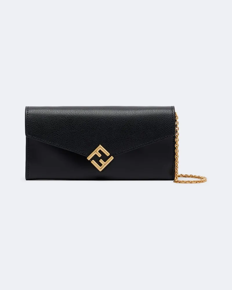 Fendi Wallet on Chain FF Diamonds aus Leder Schwarz