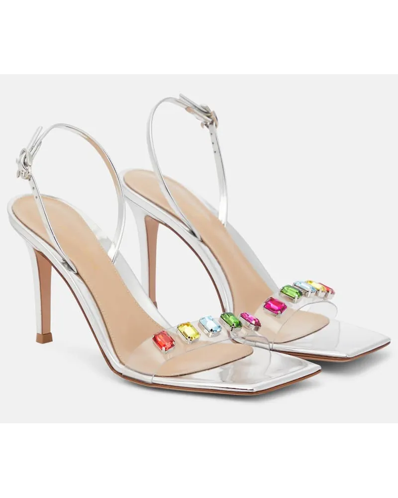 Gianvito Rossi Slingback-Sandalen Ribbon Candy Silber