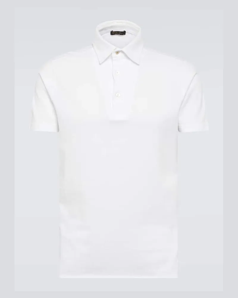 Loro Piana Polohemd aus Baumwoll-Piqué Weiß