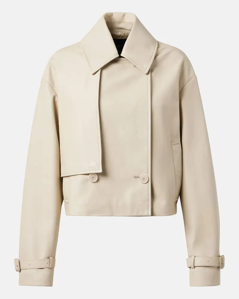 Joseph Cropped-Lederjacke Beige