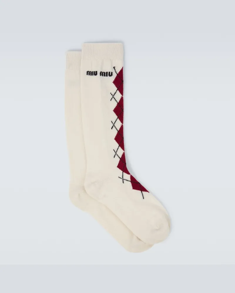 Miu Miu Socken aus Wolle und Kaschmir Neutral