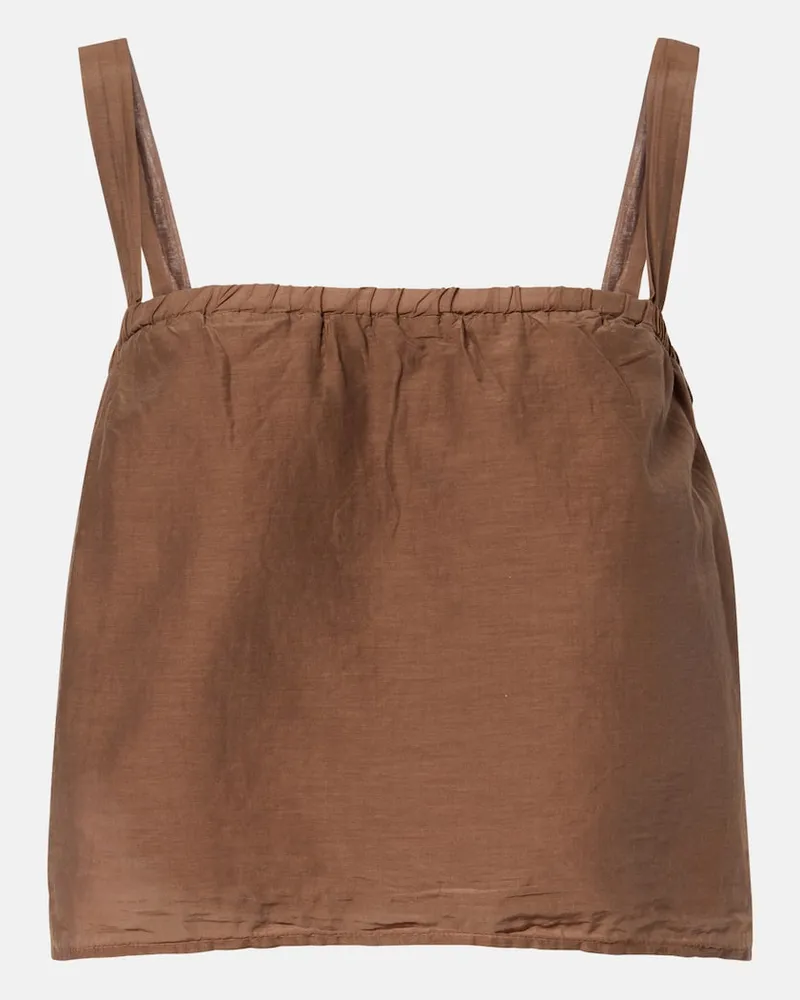 Velvet Top Andrea aus Baumwolle und Seide Braun
