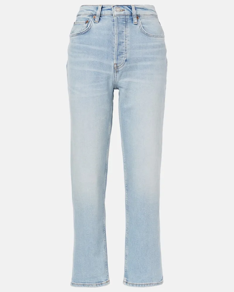 RE/DONE High-Rise Straight Jeans 70s Stove Pipe Schwarz