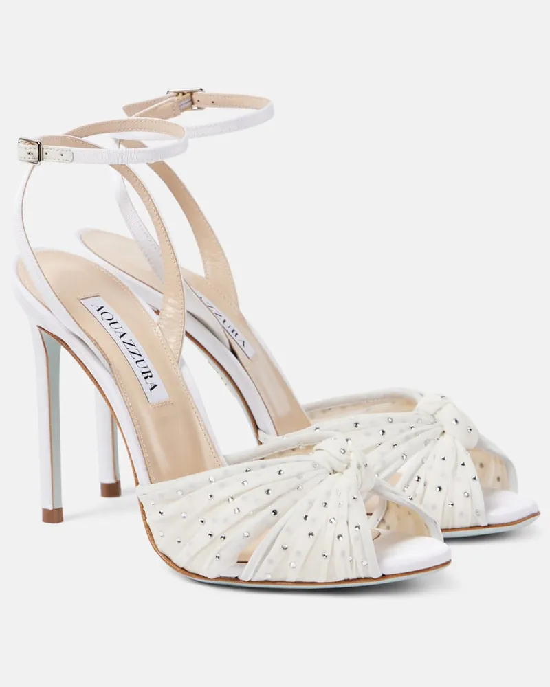 Aquazzura Verzierte Sandalen Slow Kisses aus Leder Weiã