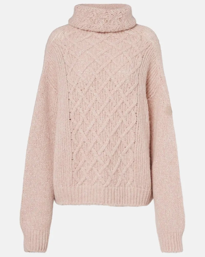 Moncler Rollkragenpullover aus einem Alpakawollgemisch Rosa