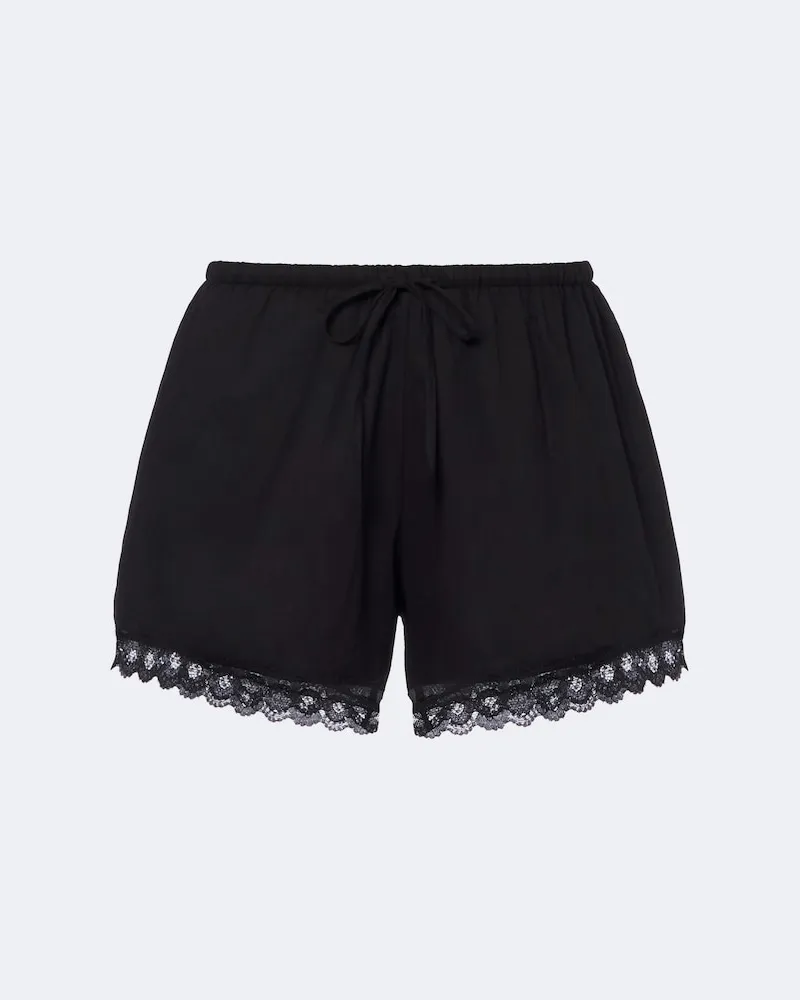 Posse Shorts Marilyn aus Baumwolle mit Spitze Schwarz