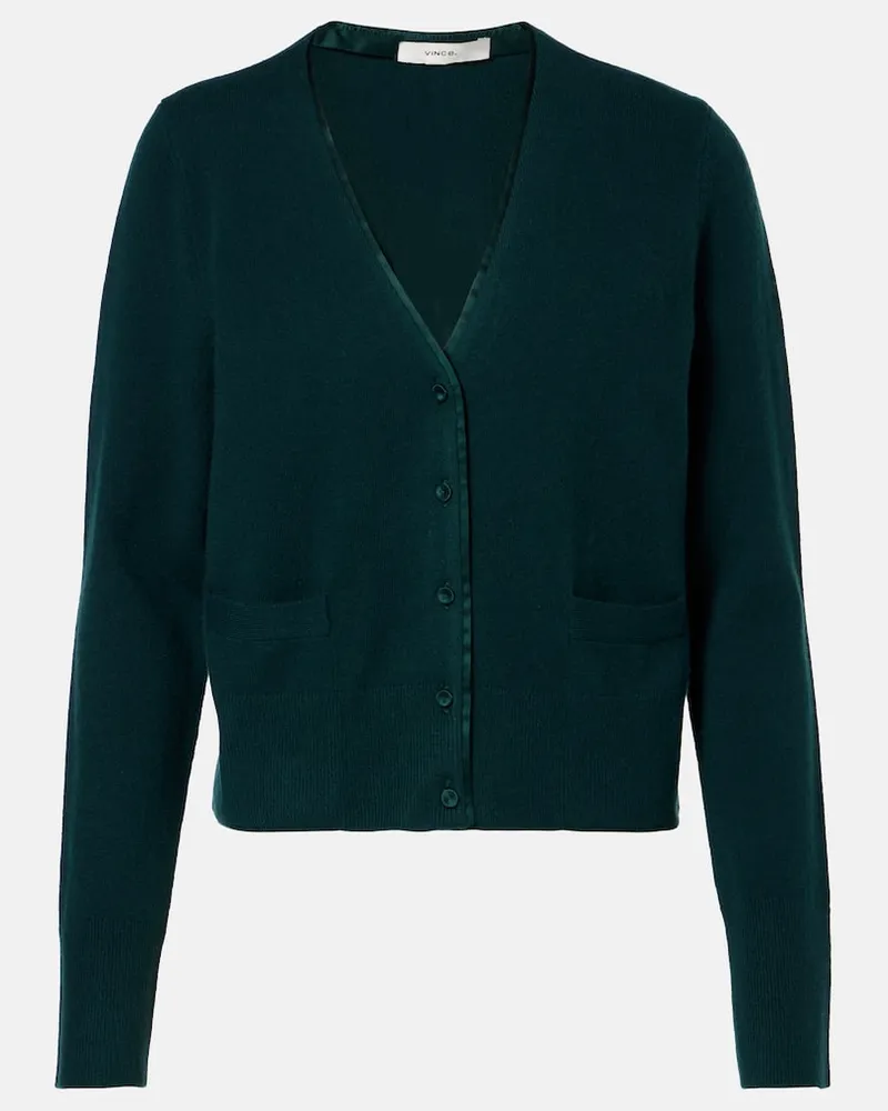 Vince Cardigan aus einem Wollgemisch Grün