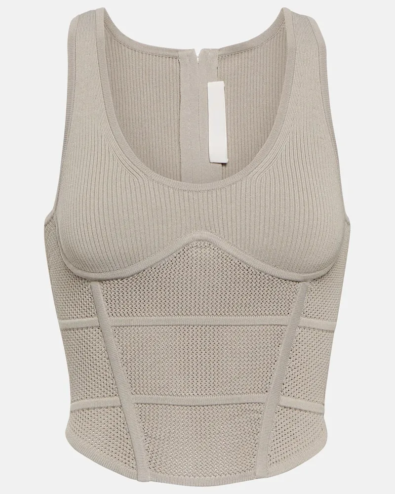 Dion Lee Bustier-Top aus Rippstrick Grün
