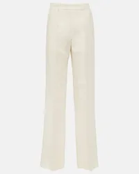 Valentino Garavani Weite High-Rise-Hose aus Wolle und Seide Weiss