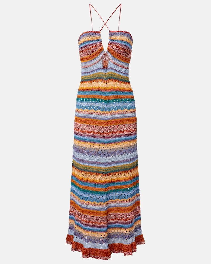 Etro Maxikleid aus Häkelstrick Multicolor