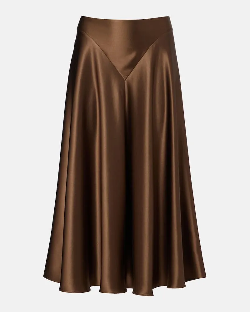 Altuzarra Midirock Ames aus Seidensatin Braun