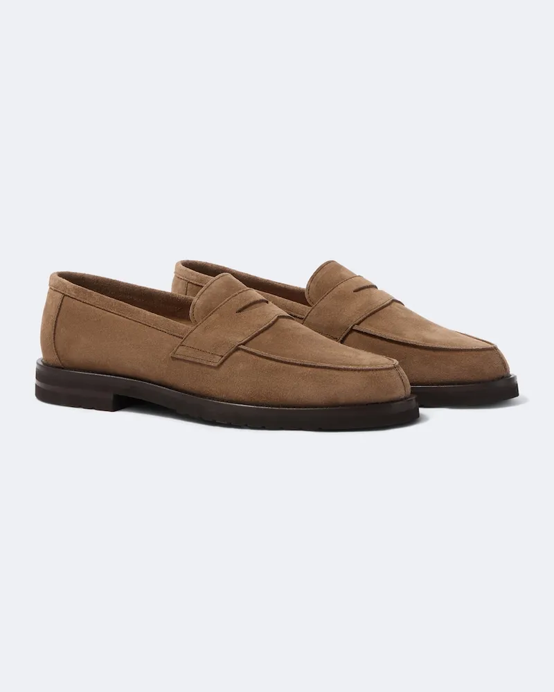 Thom Sweeney Loafers aus Veloursleder Braun