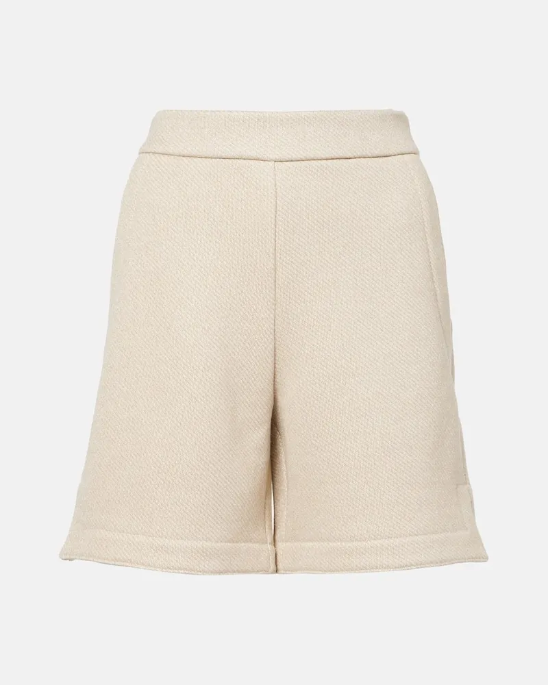 Max Mara Shorts aus einem Baumwollgemisch Beige