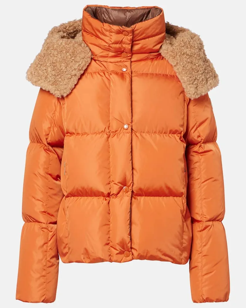 Moncler Daunenjacke Castelnou mit Teddyfleece Orange
