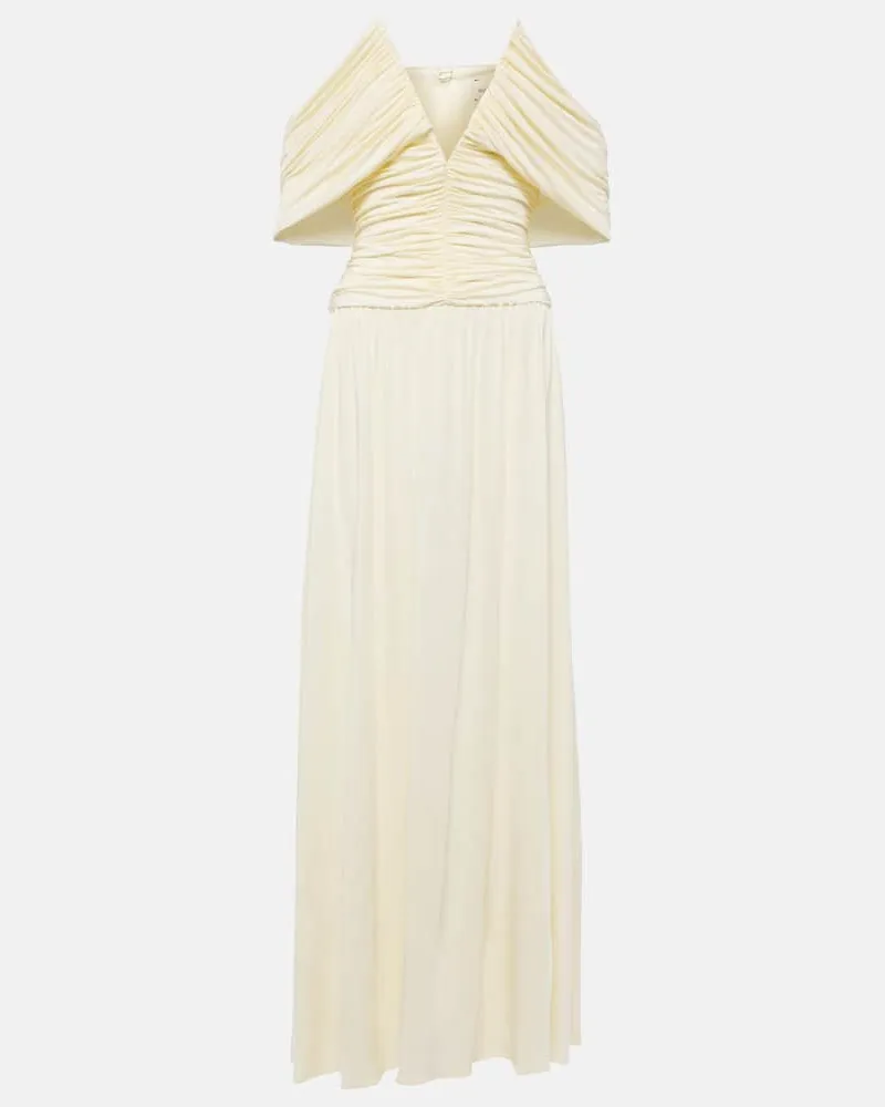 Magda Butrym Off-Shoulder-Robe Neutral
