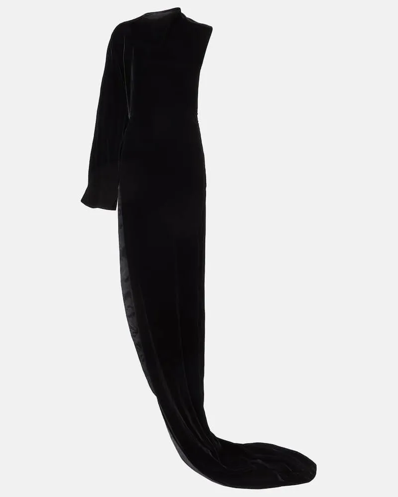 Alaïa Alaïa One-Shoulder-Robe aus Samt Schwarz