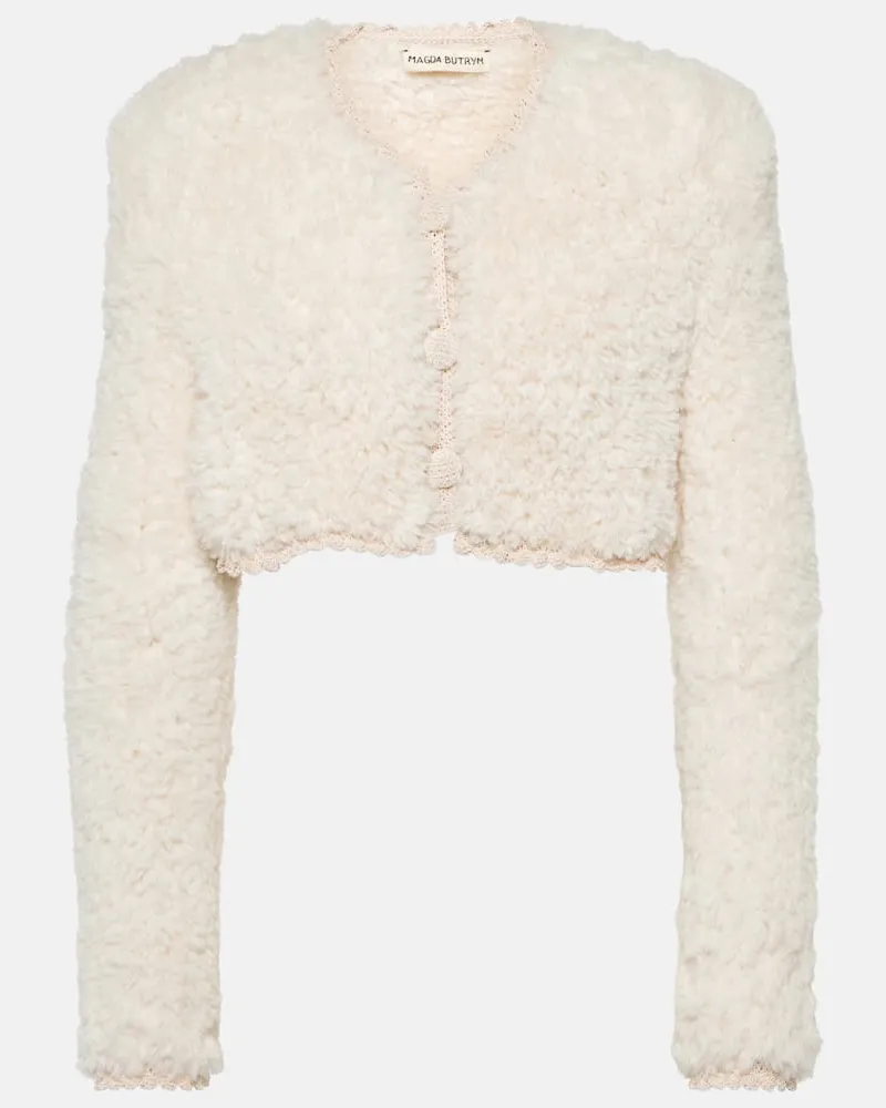Magda Butrym Cropped-Cardigan aus Fleece Weiã