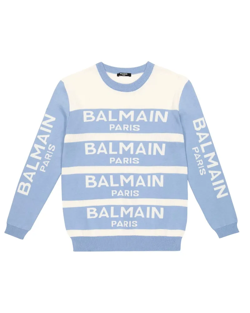 Balmain Pullover aus einem Kaschmirgemisch Blau