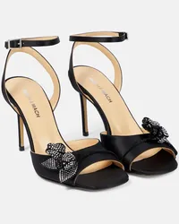 Mach & Mach Verzierte Sandalen Wonder Tulip aus Satin Schwarz