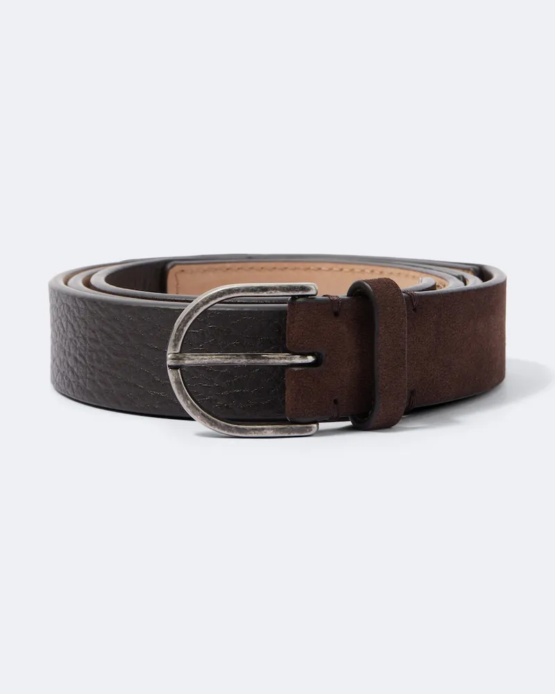 Giorgio Armani Gürtel aus Leder und Veloursleder Braun