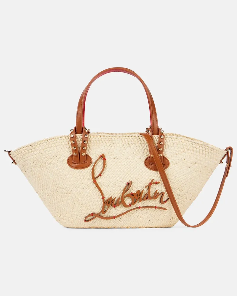 Christian Louboutin Tote Cabata Mini aus Raffiabast Beige