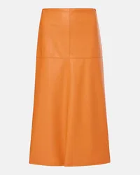 Max Mara Leisure Midirock Scilli aus Lederimitat Orange