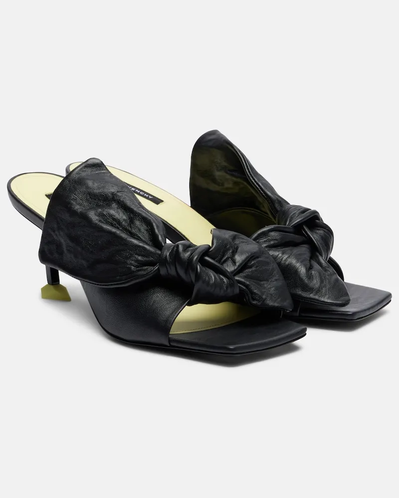 Givenchy Pantoletten Boudoir Bow aus Leder Schwarz