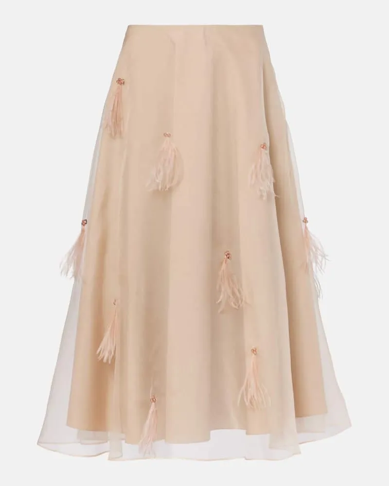 Dorothee Schumacher Midirock Sheer Volumes aus Seidenorganza Beige