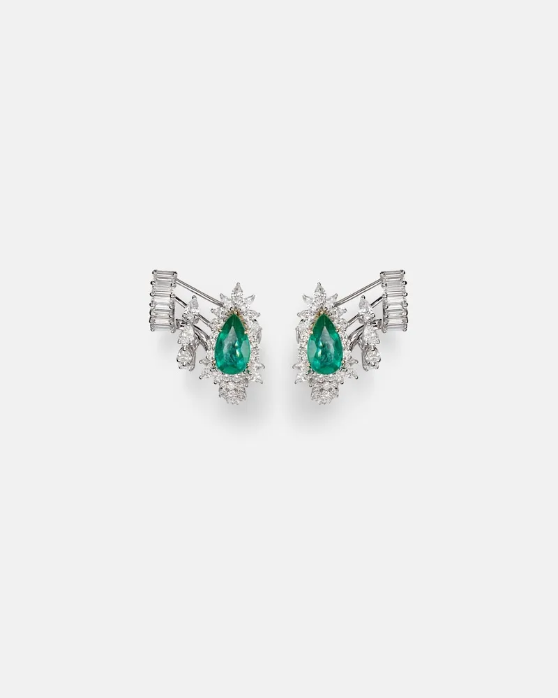 YEPREM Ohrringe Reign Supreme aus 18kt Gold mit Diamanten und Smaragd Gold