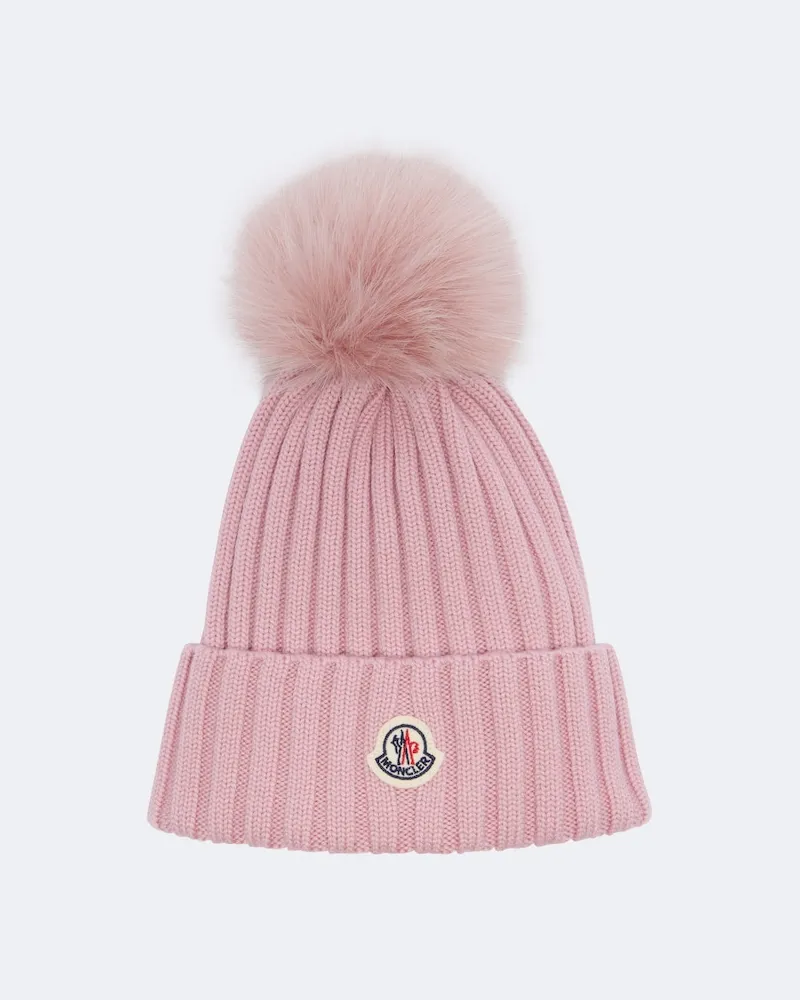 Moncler Mütze aus Schurwolle Rosa