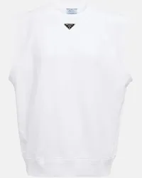 Prada Top aus Baumwoll-Jersey Weiss