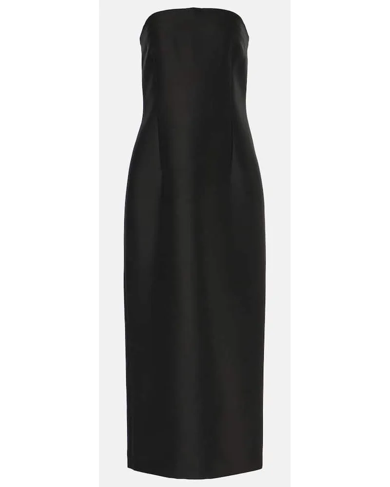 The Row Maxikleid Ward aus Wolle und Seide Schwarz