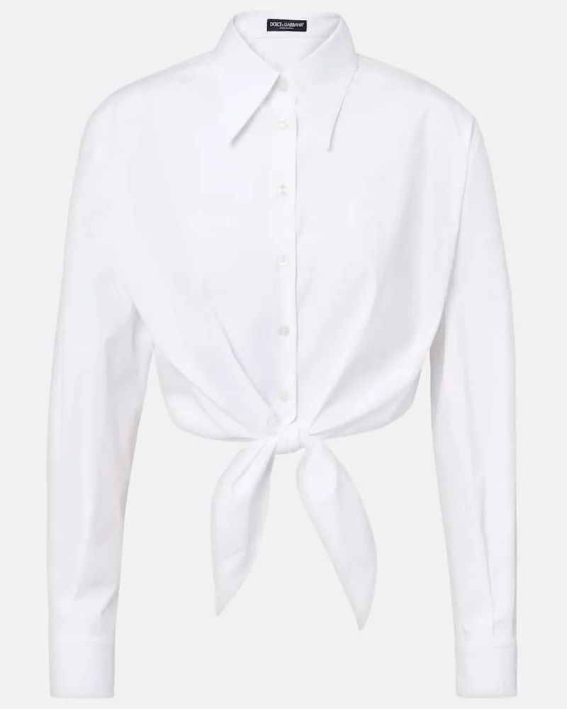 Dolce & Gabbana Cropped-Hemd aus Baumwolle Weiß