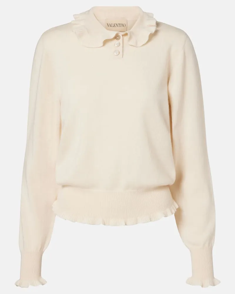 Valentino Garavani Polopullover aus Kaschmir Weiß
