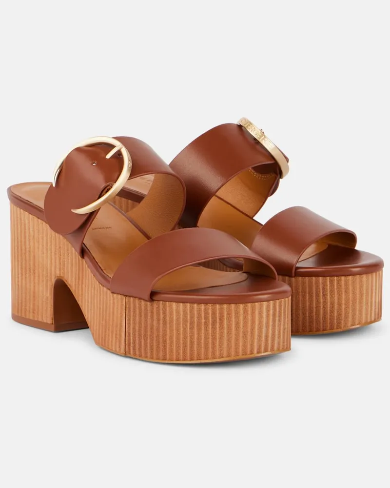 Robert Clergerie Plateausandalen Chance aus Leder Braun